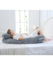 Full Body Pregnancy Pillow Velvet Cover Grey U Shape Maternity Support for Back Hips Legs Belly for Pregnant Women